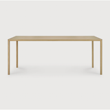 Featuring Oak Air Dining Table by Ethnicraft at Amethyst Home. With a simple, clean and minimal design, this Oak Air Dining Table is a table to add your dining room or kitchen area of years to come. The sleek bevelled legs makes the tabletop seems to float effortlessly above. 
Material: Oak, 100% Solid WoodFinish: Varnished
Dimensions 55": 55.5"w x 31.5"d x 3.  Amethyst Home provides interior design, new home construction design consulting, vintage area rugs, and lighting in the Austin metro area.