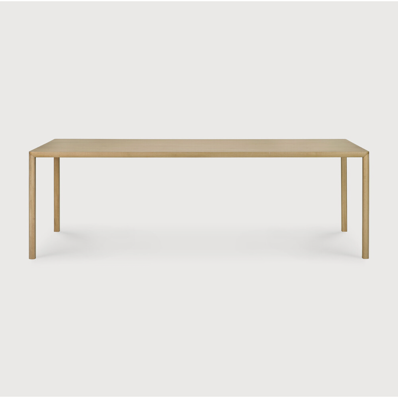 Featuring Oak Air Dining Table by Ethnicraft at Amethyst Home. With a simple, clean and minimal design, this Oak Air Dining Table is a table to add your dining room or kitchen area of years to come. The sleek bevelled legs makes the tabletop seems to float effortlessly above. 
Material: Oak, 100% Solid WoodFinish: Varnished
Dimensions 55": 55.5"w x 31.5"d x 3.  Amethyst Home provides interior design, new home construction design consulting, vintage area rugs, and lighting in the Dallas metro area.