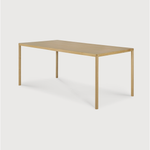 Featuring Oak Air Dining Table by Ethnicraft at Amethyst Home. With a simple, clean and minimal design, this Oak Air Dining Table is a table to add your dining room or kitchen area of years to come. The sleek bevelled legs makes the tabletop seems to float effortlessly above. 
Material: Oak, 100% Solid WoodFinish: Varnished
Dimensions 55": 55.5"w x 31.5".  Amethyst Home provides interior design, new home construction design consulting, vintage area rugs, and lighting in the Los Angeles metro area.