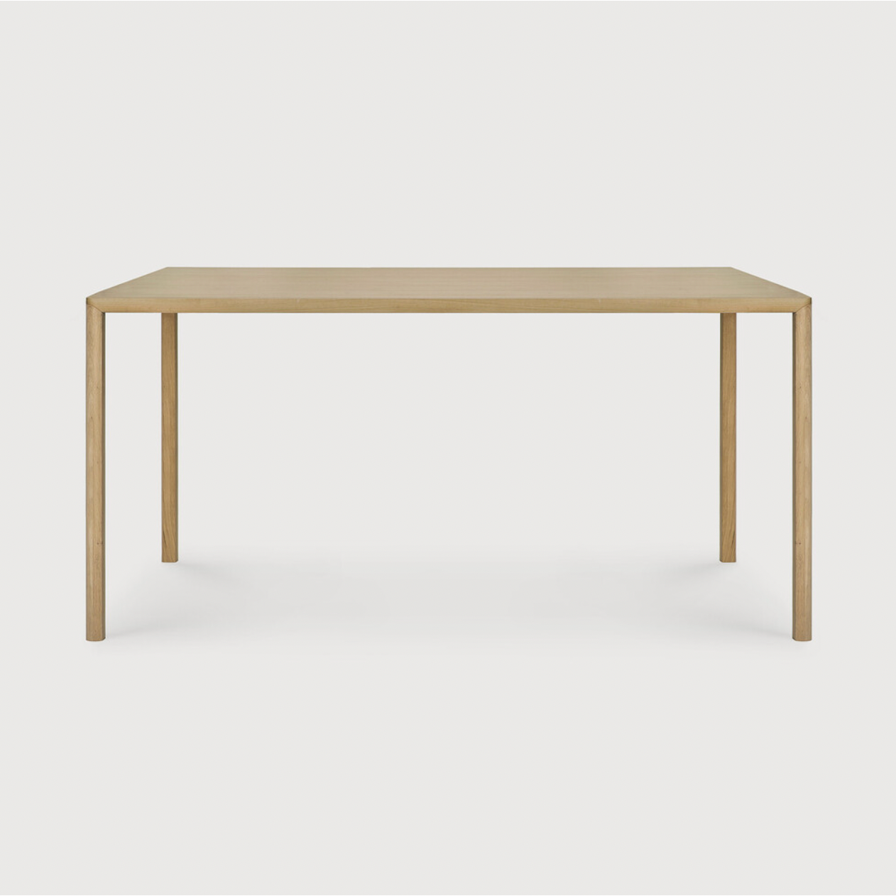 Featuring Oak Air Dining Table by Ethnicraft at Amethyst Home. With a simple, clean and minimal design, this Oak Air Dining Table is a table to add your dining room or kitchen area of years to come. The sleek bevelled legs makes the tabletop seems to float effortlessly above. 
Material: Oak, 100% Solid WoodFinish: Varnished
Dimensions 55": 55.5"w x 31.5".  Amethyst Home provides interior design, new home construction design consulting, vintage area rugs, and lighting in the Kansas City metro area.