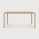 Featuring Oak Air Dining Table by Ethnicraft at Amethyst Home. With a simple, clean and minimal design, this Oak Air Dining Table is a table to add your dining room or kitchen area of years to come. The sleek bevelled legs makes the tabletop seems to float effortlessly above. 
Material: Oak, 100% Solid WoodFinish: Varnished
Dimensions 55": 55.5"w x 31.5".  Amethyst Home provides interior design, new home construction design consulting, vintage area rugs, and lighting in the Kansas City metro area.