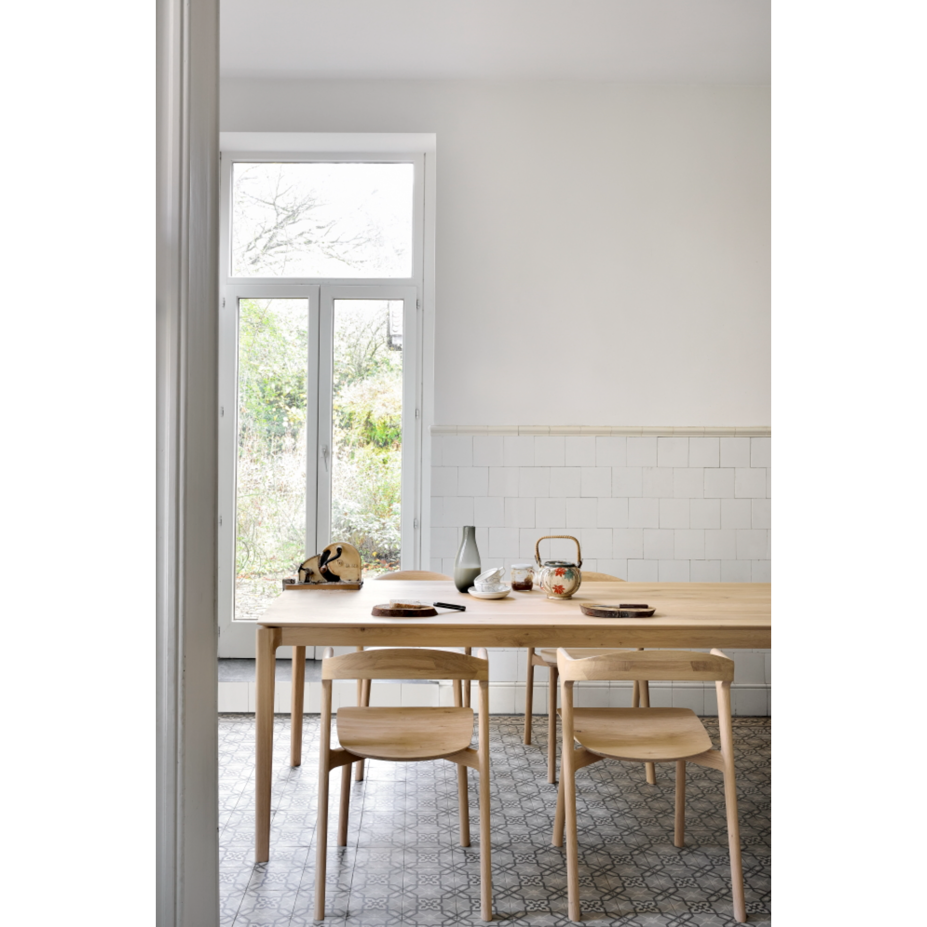 Featuring Oak Bok Dining Chair by Ethnicraft at Amethyst Home. This Oak Bok Dining Chair features an airy shape with rock-solid construction,  making this piece a timeless and remarkable design to enjoy for years to come. Pair with a dining table or stand-alone against a wall, hallway, or end of the bed! Designed by Alain can Havre
Dimensions: 20"w x .  Amethyst Home provides interior design, new home construction design consulting, vintage area rugs, and lighting in the Salt Lake City metro area.