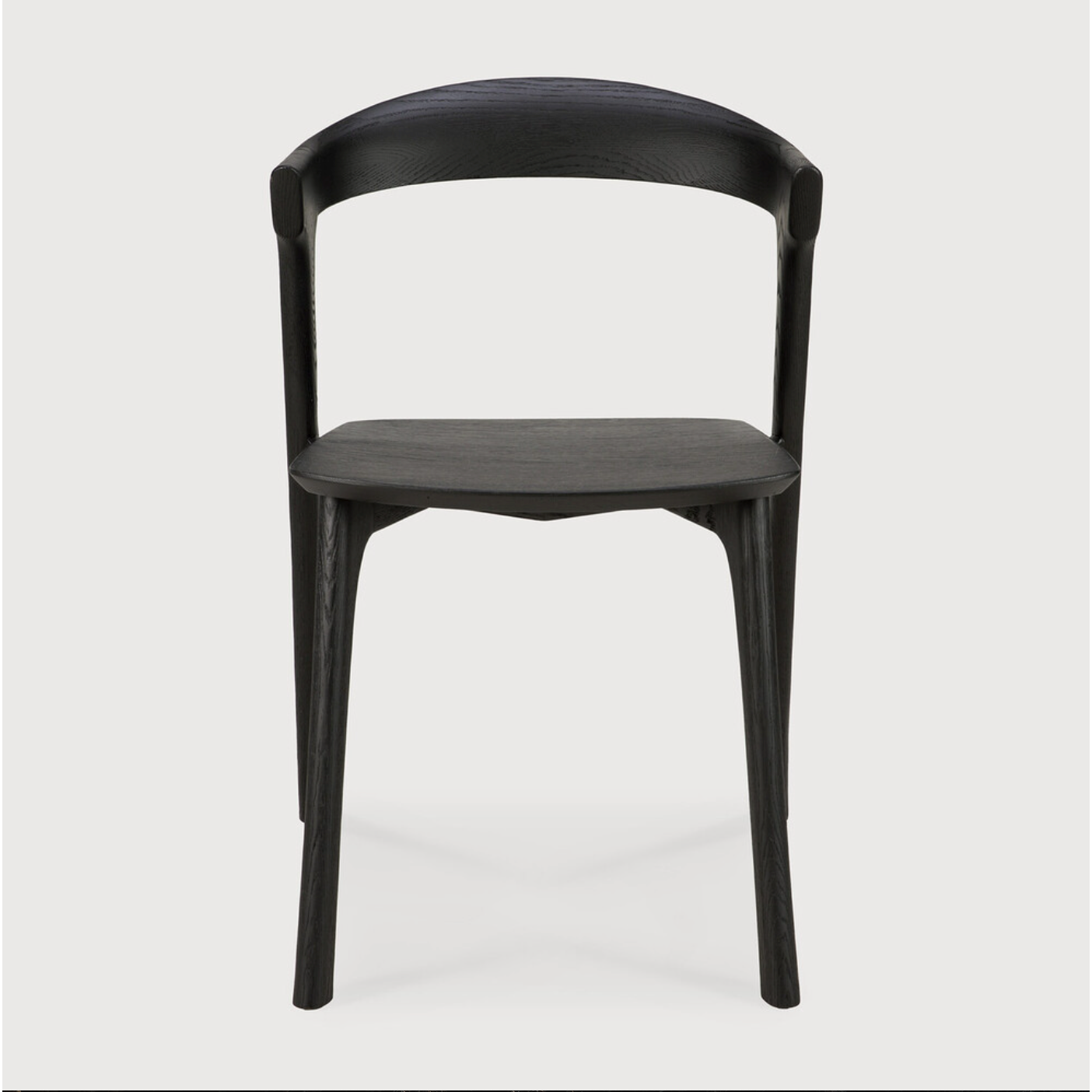 Featuring Oak Bok Dining Chair - Black by Ethnicraft at Amethyst Home. This Oak Bok Dining Chair features an airy shape with rock-solid construction,  making this piece a timeless and remarkable design to enjoy for years to come. Pair with a dining table or stand-alone against a wall, hallway, or end of the bed! Designed by Alain can Havre
Dimensions: 20"w .  Amethyst Home provides interior design, new home construction design consulting, vintage area rugs, and lighting in the Portland metro area.