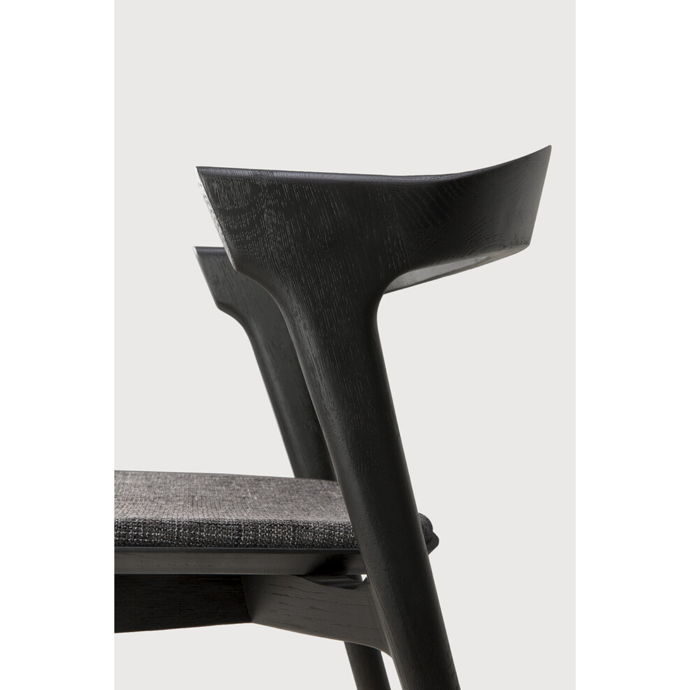 Featuring Oak Bok Dining Chair - Black - Grey by Ethnicraft at Amethyst Home. This Oak Bok Dining Chair features an airy shape with rock-solid construction,  making this piece a timeless and remarkable design to enjoy for years to come. Pair with a dining table or stand-alone against a wall, hallway, or end of the bed! Designed by Alain can Havre
Dimen.  Amethyst Home provides interior design, new home construction design consulting, vintage area rugs, and lighting in the Winter Garden metro area.