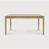 Featuring Oak Bok Dining Table by Ethnicraft at Amethyst Home. The airy shape yet rock solid construction make this Oak Bok Dining Table a timeless and remarkable design to enjoy for years to come. Available in many sizes, this can fit any dining room or kitchen area. 
Material: Oak, 100% Solid WoodFinish: Oiled
Dimensions 55": 55.5"w x 31.5"d x 30"hW.  Amethyst Home provides interior design, new home construction design consulting, vintage area rugs, and lighting in the Salt Lake City metro area.