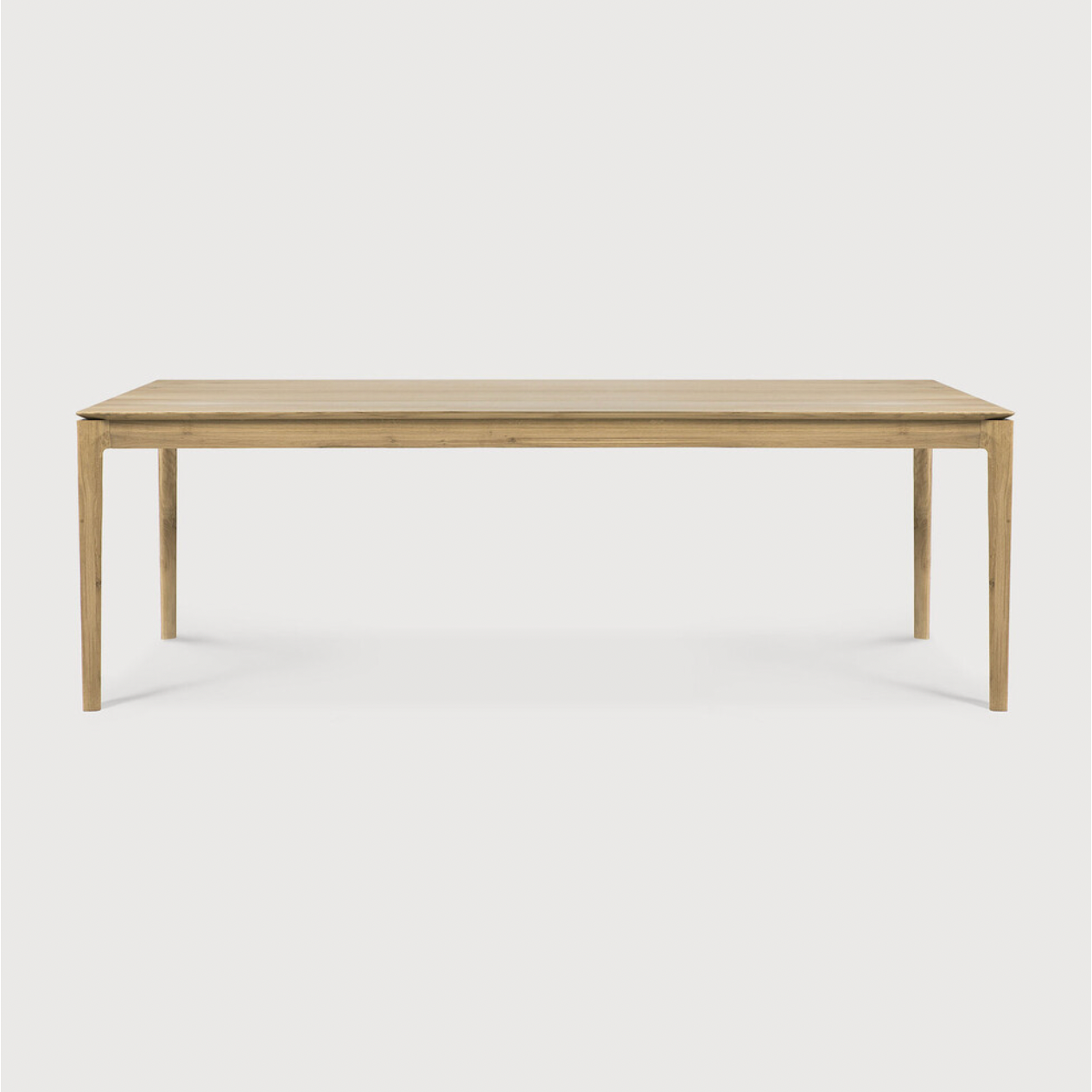 Featuring Oak Bok Dining Table by Ethnicraft at Amethyst Home. The airy shape yet rock solid construction make this Oak Bok Dining Table a timeless and remarkable design to enjoy for years to come. Available in many sizes, this can fit any dining room or kitchen area. 
Material: Oak, 100% Solid WoodFinish: Oiled
Dimensions 55": 55.5"w x 31.5"d x 30"hWeight: 6.  Amethyst Home provides interior design, new home construction design consulting, vintage area rugs, and lighting in the Dallas metro area.