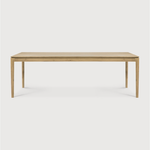 Featuring Oak Bok Dining Table by Ethnicraft at Amethyst Home. The airy shape yet rock solid construction make this Oak Bok Dining Table a timeless and remarkable design to enjoy for years to come. Available in many sizes, this can fit any dining room or kitchen area. 
Material: Oak, 100% Solid WoodFinish: Oiled
Dimensions 55": 55.5"w x 31.5"d x 30"hWeight: 6.  Amethyst Home provides interior design, new home construction design consulting, vintage area rugs, and lighting in the Dallas metro area.