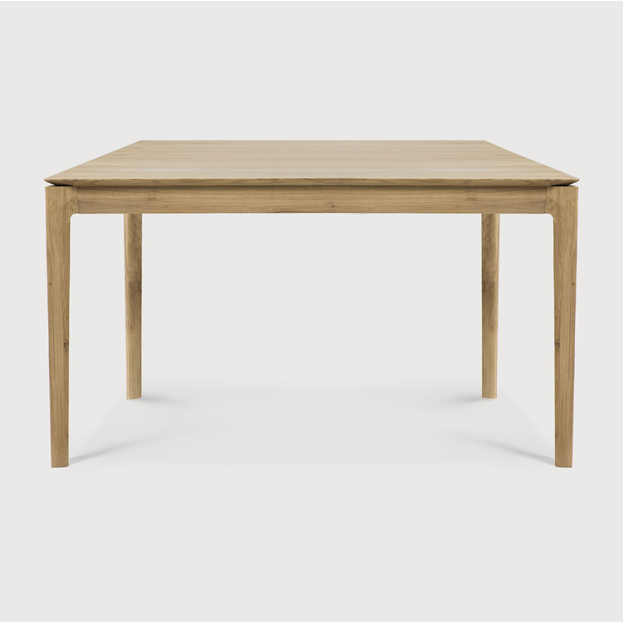 Featuring Oak Bok Dining Table by Ethnicraft at Amethyst Home. The airy shape yet rock solid construction make this Oak Bok Dining Table a timeless and remarkable design to enjoy for years to come. Available in many sizes, this can fit any dining room or kitchen area. 
Material: Oak, 100% Solid WoodFinish: Oiled
Dimensions 55": 55.5"w x 31.5"d x 30"hWeig.  Amethyst Home provides interior design, new home construction design consulting, vintage area rugs, and lighting in the Los Angeles metro area.
