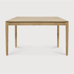 Featuring Oak Bok Dining Table by Ethnicraft at Amethyst Home. The airy shape yet rock solid construction make this Oak Bok Dining Table a timeless and remarkable design to enjoy for years to come. Available in many sizes, this can fit any dining room or kitchen area. 
Material: Oak, 100% Solid WoodFinish: Oiled
Dimensions 55": 55.5"w x 31.5"d x 30"hWeig.  Amethyst Home provides interior design, new home construction design consulting, vintage area rugs, and lighting in the Los Angeles metro area.