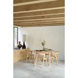 Featuring Oak Bok Round Extendable Dining Table by Ethnicraft at Amethyst Home. This Oak Bok Round Extendable Dining Table offers the perfect solution for adaptable dining within a smaller space. The iconic airy shape and solid construction make for a timeless design to enjoy for years to come.
Material: Oak, 100% Solid WoodFinish: Oiled
Dimensions: 51"w x .  Amethyst Home provides interior design, new home construction design consulting, vintage area rugs, and lighting in the Monterey metro area.