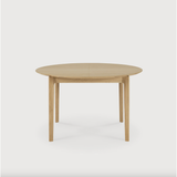 Featuring Oak Bok Round Extendable Dining Table by Ethnicraft at Amethyst Home. This Oak Bok Round Extendable Dining Table offers the perfect solution for adaptable dining within a smaller space. The iconic airy shape and solid construction make for a timeless design to enjoy for years to come.
Material: Oak, 100% Solid WoodFinish: Oiled
Dimensions: 51.  Amethyst Home provides interior design, new home construction design consulting, vintage area rugs, and lighting in the Winter Garden metro area.