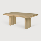 Featuring Oak Double Extendable Dining Table by Ethnicraft at Amethyst Home. We love the solid look and pure lines of this Oak Double Extendable Dining Table.   Although the table looks heavy, it can very easily be extended single-handedly. It takes a few steps and no more than seconds to make space for whatever will be happening next in your home!
Materia.  Amethyst Home provides interior design, new home construction design consulting, vintage area rugs, and lighting in the Charlotte metro area.