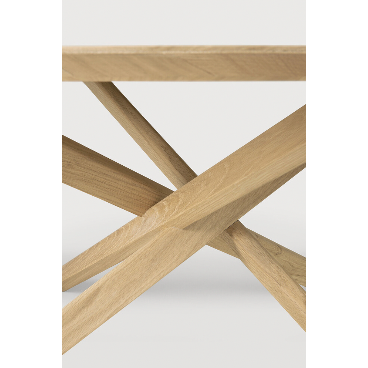 Featuring Oak Mikado Coffee Table by Ethnicraft at Amethyst Home. The Oak Mikado Coffee Table, designed by Alain van Havre, is a study of balance and symmetry. The interested base brings a unique look to any living room or lounge area!
Oval Dimension: 56.5"w x 26.5"d x 17"h Weight: 35 lbs
Round Dimension: 39.5"w x 39.5"d x 17"hWeight: 40 lbs
Material: Oak,.  Amethyst Home provides interior design, new home construction design consulting, vintage area rugs, and lighting in the Park City metro area.