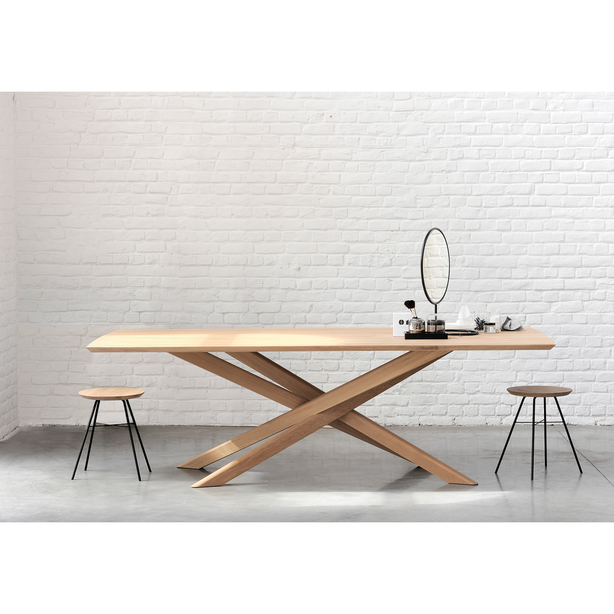 Featuring Oak Mikado Dining Table - Rectangle by Ethnicraft at Amethyst Home. We love the sculptural character of this Oak Mikado Dining Table - Rectangle. The legs interlock like a well-thought-out puzzle, making it easier to interact with your guests and allows you to converse with your family and friends for years to come!
Designed by Alain van Havre
Mate.  Amethyst Home provides interior design, new home construction design consulting, vintage area rugs, and lighting in the Seattle metro area.