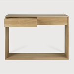 Featuring Oak Nordic Console Table by Ethnicraft at Amethyst Home. This Oak Nordic Console combines refined design with the purity of solid wood. We love that the bevelled edges will add an upscale aesthetic to any entry hall or living room space.
Dimensions: 47.5"w x 16"d x 33.5"h Weight: 84 lbs
Dimensions: 63"w x 16"d x 33.5"h Weight: 108 lbs
Material: O.  Amethyst Home provides interior design, new home construction design consulting, vintage area rugs, and lighting in the Calabasas metro area.
