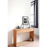 Featuring Oak Nordic Console Table by Ethnicraft at Amethyst Home. This Oak Nordic Console combines refined design with the purity of solid wood. We love that the bevelled edges will add an upscale aesthetic to any entry hall or living room space.
Dimensions: 47.5"w x 16"d x 33.5"h Weight: 84 lbs
Dimensions: 63"w x 16"d x 33.5"h Weight: 108 lbs
Material:.  Amethyst Home provides interior design, new home construction design consulting, vintage area rugs, and lighting in the Kansas City metro area.