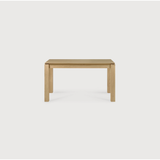 Featuring Oak Slice Extendable Dining Table by Ethnicraft at Amethyst Home. This Oak Slice Extendable Dining Table bevelled edges give it a unique character, but there's also a little extra added. This table can easily be extended without interruption of the wood grain pattern -- perfect for gathering your family or friends for hosting parties or the holidays.  Amethyst Home provides interior design, new home construction design consulting, vintage area rugs, and lighting in the Boston metro area.