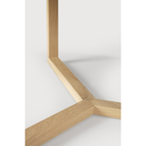 Featuring Oak Tripod Coffee Table by Ethnicraft at Amethyst Home. Made of solid wood, this Oak Tripod Coffee Table is characterized by clean lines and contemporary aesthetics. We love the bright, coastal feel it brings to any living room or lounge area!
Dimensions: 38"w x 38"d x 14.5"h Weight: 29 lbs
Material: Oak, 100% Solid WoodFinish: Varnished
For reg.  Amethyst Home provides interior design, new home construction design consulting, vintage area rugs, and lighting in the Washington metro area.