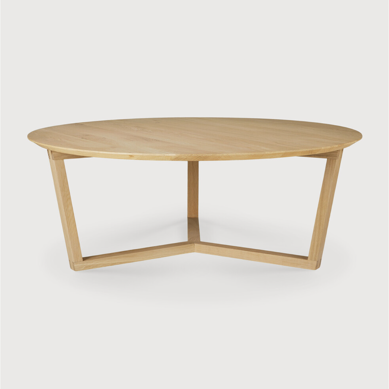 Featuring Oak Tripod Coffee Table by Ethnicraft at Amethyst Home. Made of solid wood, this Oak Tripod Coffee Table is characterized by clean lines and contemporary aesthetics. We love the bright, coastal feel it brings to any living room or lounge area!
Dimensions: 38"w x 38"d x 14.5"h Weight: 29 lbs
Material: Oak, 100% Solid WoodFinish: Varnished
For regular.  Amethyst Home provides interior design, new home construction design consulting, vintage area rugs, and lighting in the Boston metro area.