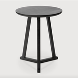 Featuring Oak Tripod Side Table - Black by Ethnicraft at Amethyst Home. The Oak Tripod Side Table is a light, versatile piece that can be used on its own or in a group of several tables. It can easily be moved from room to room, placed next to a chair or a settee, or as a bedside table.
Dimensions: 18.5"w x 18.5"d x 22.5"h Weight: 11 lbs
Material: Oak, 10.  Amethyst Home provides interior design, new home construction design consulting, vintage area rugs, and lighting in the Des Moines metro area.