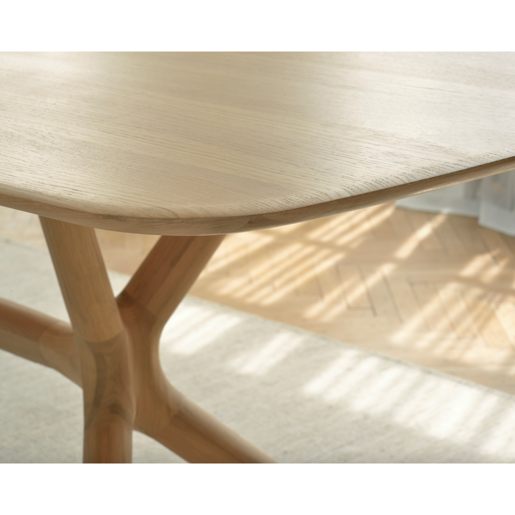 Featuring Oak X Dining Table by Ethnicraft at Amethyst Home. This Oak X Dining Table features sturdy, yet intricate, construction and is a true work of art and a credit to the most advanced woodworking techniques. With a seamless structural interplay between the unique shape of the legs and the soft lines of the tabletop, guests will enjoy the most com.  Amethyst Home provides interior design, new home construction design consulting, vintage area rugs, and lighting in the Winter Garden metro area.