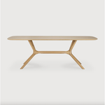 Featuring Oak X Dining Table by Ethnicraft at Amethyst Home. This Oak X Dining Table features sturdy, yet intricate, construction and is a true work of art and a credit to the most advanced woodworking techniques. With a seamless structural interplay between the unique shape of the legs and the soft lines of the tabletop, guests will enjoy the most comfor.  Amethyst Home provides interior design, new home construction design consulting, vintage area rugs, and lighting in the Washington metro area.