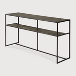 Featuring Pentagon Console Table - Lava - Whisky by Ethnicraft at Amethyst Home. The deep surface of the Pentagon console is shaped by hand by skilled artisans. Natural mineral powders and color pigments blend to form the console's unique finish. We love how this piece's simple lines showcase the clean beauty of well-crafted metal work. We imagine this u.  Amethyst Home provides interior design, new home construction design consulting, vintage area rugs, and lighting in the Los Angeles metro area.