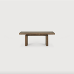 Featuring Teak Double Extendable Dining Table by Ethnicraft at Amethyst Home. We love the solid look and pure lines of this Teak Double Extendable Dining Table.  Although the table looks heavy, it can very easily be extended single-handedly. It takes a few steps and no more than seconds to make space for whatever will be happening next in your home!
Material:.  Amethyst Home provides interior design, new home construction design consulting, vintage area rugs, and lighting in the Austin metro area.