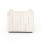 Featuring Augustine Swivel Chair - Cream by Four Hands at Amethyst Home. You will love the dramatic channeling of this Augustine Cream Swivel Chair. The swivel feature sets this apart from other chairs and is a great choice for any living room or media room. This chair is comfort wrapped in soft linen blend making this everyone's favorite chair.Overall Di.  Amethyst Home provides interior design, new home construction design consulting, vintage area rugs, and lighting in the Scottsdale metro area.