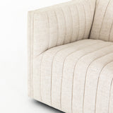 Featuring Augustine Swivel Chair - Cream by Four Hands at Amethyst Home. You will love the dramatic channeling of this Augustine Cream Swivel Chair. The swivel feature sets this apart from other chairs and is a great choice for any living room or media room. This chair is comfort wrapped in soft linen blend making this everyone's favorite chair.Overall Dim.  Amethyst Home provides interior design, new home construction design consulting, vintage area rugs, and lighting in the Park City metro area.