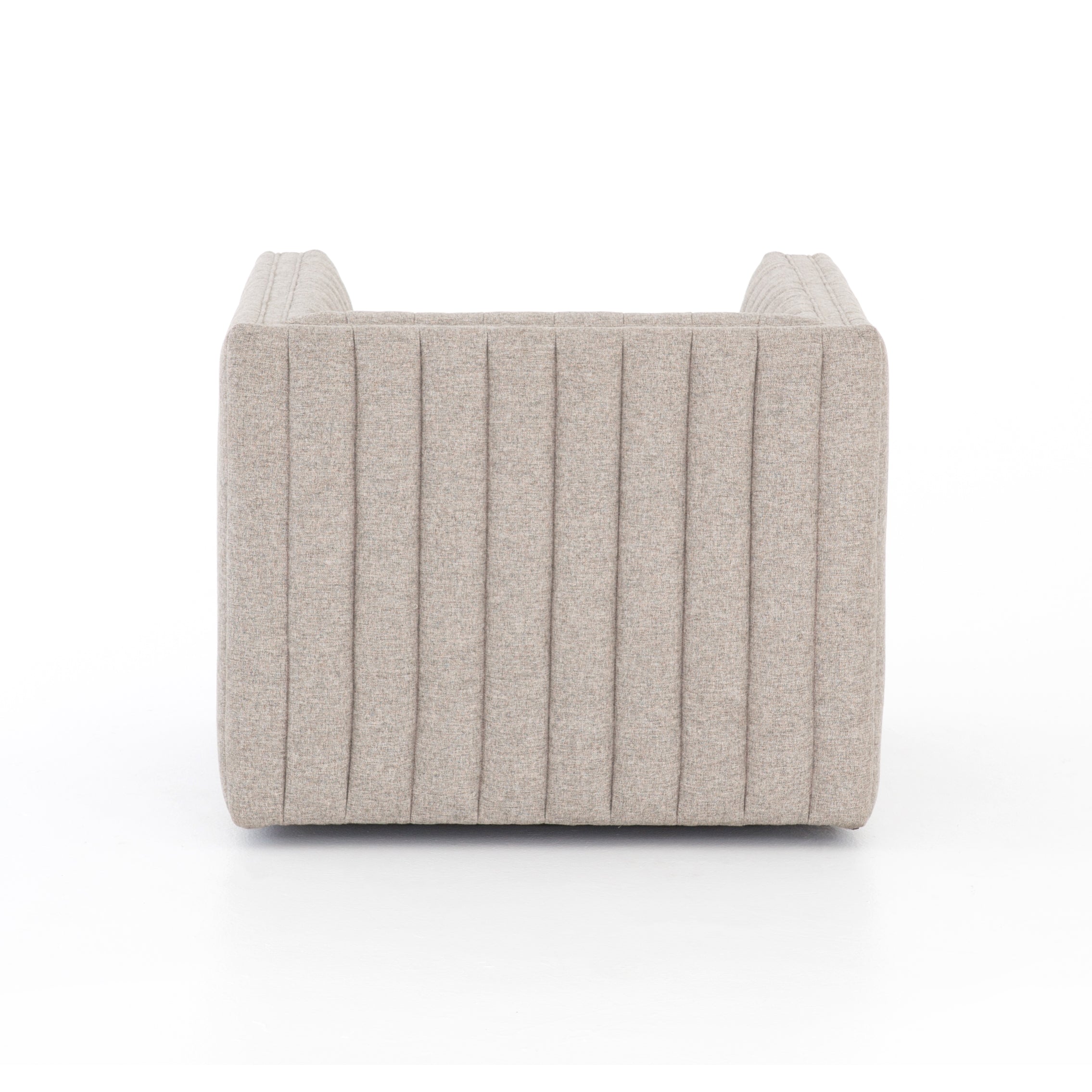 Featuring Augustine Swivel Chair - Orly Natural by Four Hands at Amethyst Home. You will love the dramatic channeling of this Augustine Swivel Chair - Orly Natural. The swivel feature sets this apart from other chairs and is a great choice for any living room or media room. This chair is comfort wrapped in soft linen blend making this everyone's favorite.  Amethyst Home provides interior design, new home construction design consulting, vintage area rugs, and lighting in the Los Angeles metro area.