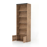 Featuring Bane Bookshelf by Four Hands at Amethyst Home. Five roomy shelves are ready to store favorite books and treasures, with smoked solid pine suited for any space. Removable ledges slant at an angle on each shelf, for even-better display of art and coffee table-size books, plus an optional slide ladder (for decorative use only) to complete the look.
.  Amethyst Home provides interior design, new home construction design consulting, vintage area rugs, and lighting in the Calabasas metro area.