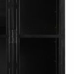 Featuring Belmont Black Iron Cabinet by Four Hands at Amethyst Home. Display barware, books, or other treasures in an arch-topped cabinet. Solid iron sheeting is finished in soft, matte black with contrasting brass hardware.
Overall Dimensions: 39.50"W x 15.75"L x 92.50"HColors: Black, Clear Glass, Weathered BronzeMaterials: Iron, GlassWeight: 229.94 lbVo.  Amethyst Home provides interior design, new home construction design consulting, vintage area rugs, and lighting in the Alpharetta metro area.