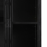 Featuring Belmont Black Iron Cabinet by Four Hands at Amethyst Home. Display barware, books, or other treasures in an arch-topped cabinet. Solid iron sheeting is finished in soft, matte black with contrasting brass hardware.
Overall Dimensions: 39.50"W x 15.75"L x 92.50"HColors: Black, Clear Glass, Weathered BronzeMaterials: Iron, GlassWeight: 229.94 lbVo.  Amethyst Home provides interior design, new home construction design consulting, vintage area rugs, and lighting in the Alpharetta metro area.