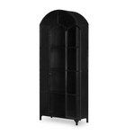 Featuring Belmont Black Iron Cabinet by Four Hands at Amethyst Home. Display barware, books, or other treasures in an arch-topped cabinet. Solid iron sheeting is finished in soft, matte black with contrasting brass hardware.
Overall Dimensions: 39.50"W x 15.75"L x 92.50"HColors: Black, Clear Glass, Weathered BronzeMaterials: Iron, GlassWeight: 229.94 lbV.  Amethyst Home provides interior design, new home construction design consulting, vintage area rugs, and lighting in the Los Angeles metro area.