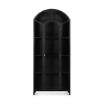 Featuring Belmont Black Iron Cabinet by Four Hands at Amethyst Home. Display barware, books, or other treasures in an arch-topped cabinet. Solid iron sheeting is finished in soft, matte black with contrasting brass hardware.
Overall Dimensions: 39.50"W x 15.75"L x 92.50"HColors: Black, Clear Glass, Weathered BronzeMaterials: Iron, GlassWeight: 229.94 lbVol.  Amethyst Home provides interior design, new home construction design consulting, vintage area rugs, and lighting in the Park City metro area.
