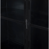 Featuring Belmont Black Iron Cabinet by Four Hands at Amethyst Home. Display barware, books, or other treasures in an arch-topped cabinet. Solid iron sheeting is finished in soft, matte black with contrasting brass hardware.
Overall Dimensions: 39.50"W x 15.75"L x 92.50"HColors: Black, Clear Glass, Weathered BronzeMaterials: Iron, GlassWeight: 229.94 lbVolume:.  Amethyst Home provides interior design, new home construction design consulting, vintage area rugs, and lighting in the Miami metro area.
