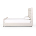 Featuring Daphne Bed - Cambric Ivory by Four Hands at Amethyst Home. We love the tall, elegant look of this Daphne Bed - Cambric Ivory. Horizontal channeling lends a linear, textured look to luxurious performance-grade upholstery - sure to elevate the look of any bedroom!
Colors: Cambric Ivory, AlmondMaterials: 90% Pl, 10% Li, Solid ParawoodFabric: Performanc.  Amethyst Home provides interior design, new home construction design consulting, vintage area rugs, and lighting in the Dallas metro area.