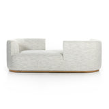 Featuring Deandra Tete a Tete Chaise - Merino Cotton by Four Hands at Amethyst Home. Modern European inspiration and plush curves come head to head in this stylish Deandra Tete a Tete Chaise - Merino Cotton. Upholstered in a soft liquid-repellent performance fabric that feels both casual and elevated, this is the perfect choice for families with kids or pets.  Amethyst Home provides interior design, new home construction design consulting, vintage area rugs, and lighting in the Seattle metro area.