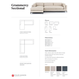 Featuring Grammercy 3-Piece Sectional - Bennett Moon by Four Hands at Amethyst Home. Flexible style, luxurious comfort and family-friendly upholstery. Clean, simple lines and a black iron base keep things casual and chic.
Overall Dimensions: 119"W x 119"L x 30"HColors: Bennett Moon, Matte BlackMaterials: 100% Polyester, IronWeight: 282.19 lbVolume: 123.9.  Amethyst Home provides interior design, new home construction design consulting, vintage area rugs, and lighting in the Kansas City metro area.