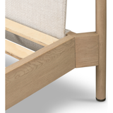 Featuring Harriet Bed by Four Hands at Amethyst Home. We love the mixed materials of this Harriet Bed. Framed by solid oak with rounded iron corners, an upholstered, sling-style headboard brings a light, modern vibe to any bedroom.
Queen Overall Dimensions: 70.50"W x 88.50"L x 51"H
King Overall Dimensions: 86.50"W x 88.50"L x 51"H
Colors: Gibson Wheat, Yu.  Amethyst Home provides interior design, new home construction design consulting, vintage area rugs, and lighting in the Alpharetta metro area.