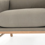 Featuring Harrison Chair - Villa Olive by Four Hands at Amethyst Home. Details make this Harrison Chair - Villa Olive. With plush cotton-blend upholstery that wraps each arm, faux toggles add an element of interest to luxuriously comfortable mid-century-inspired seating in a light olive hue, with softly sculpted parawood framing carrying out a beautifully n.  Amethyst Home provides interior design, new home construction design consulting, vintage area rugs, and lighting in the Portland metro area.