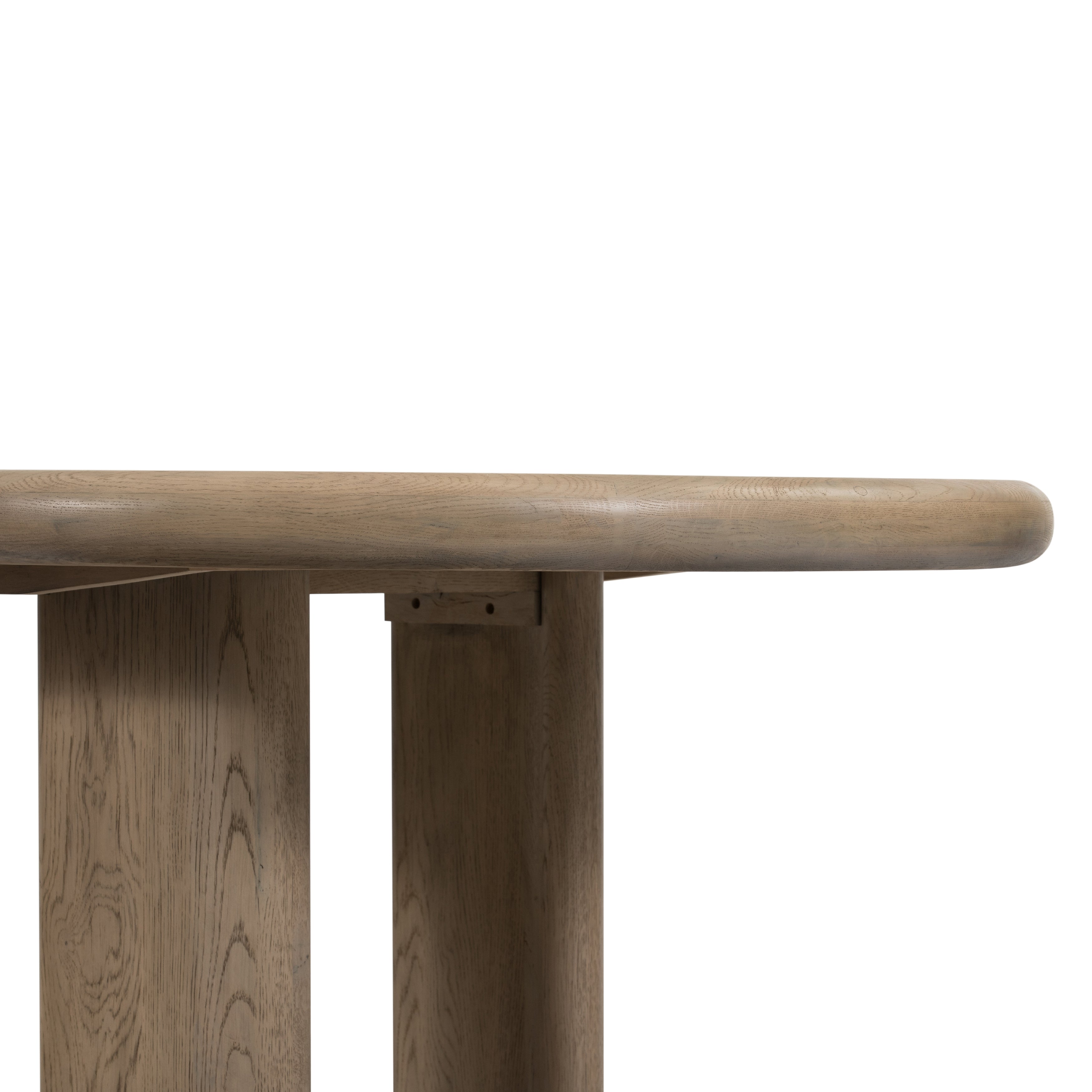 Featuring Jaylen Extension Dining Table - Yucca Oak by Four Hands at Amethyst Home. The rounded edges of this Jaylen Extension Dining Table - Yucca Oak are so dreamy. Made from solid oak with an oak veneer, this both a kid friendly and beautiful table to add to any dining room or kitchen area! The extension piece is self-storing and allows entertainment per.  Amethyst Home provides interior design, new home construction design consulting, vintage area rugs, and lighting in the Portland metro area.