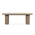 Featuring Jaylen Extension Dining Table - Yucca Oak by Four Hands at Amethyst Home. The rounded edges of this Jaylen Extension Dining Table - Yucca Oak are so dreamy. Made from solid oak with an oak veneer, this both a kid friendly and beautiful table to add to any dining room or kitchen area! The extension piece is self-storing and allows entertainment perfec.  Amethyst Home provides interior design, new home construction design consulting, vintage area rugs, and lighting in the Omaha metro area.