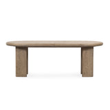 Featuring Jaylen Extension Dining Table - Yucca Oak by Four Hands at Amethyst Home. The rounded edges of this Jaylen Extension Dining Table - Yucca Oak are so dreamy. Made from solid oak with an oak veneer, this both a kid friendly and beautiful table to add to any dining room or kitchen area! The extension piece is self-storing and allows entertainment perfec.  Amethyst Home provides interior design, new home construction design consulting, vintage area rugs, and lighting in the Omaha metro area.