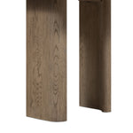 Featuring Jaylen Extension Dining Table - Yucca Oak by Four Hands at Amethyst Home. The rounded edges of this Jaylen Extension Dining Table - Yucca Oak are so dreamy. Made from solid oak with an oak veneer, this both a kid friendly and beautiful table to add to any dining room or kitchen area! The extension piece is self-storing and allows entertainment perfe.  Amethyst Home provides interior design, new home construction design consulting, vintage area rugs, and lighting in the Austin metro area.