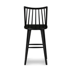 Featuring Lewis Windsor Bar + Counter Stool - Black Oak by Four Hands at Amethyst Home. A clean, modern take on the traditional Windsor. This tall and beautiful Windsor Bar Stool is wire-brushed to highlight the cathedral grain of black oak.
Bar Stool Overall Dimensions: 18.25"W x 20.25"L x 44.25"HSeat Depth: 16.50"Seat Height: 29"
Counter Stool Overall D.  Amethyst Home provides interior design, new home construction design consulting, vintage area rugs, and lighting in the Washington metro area.