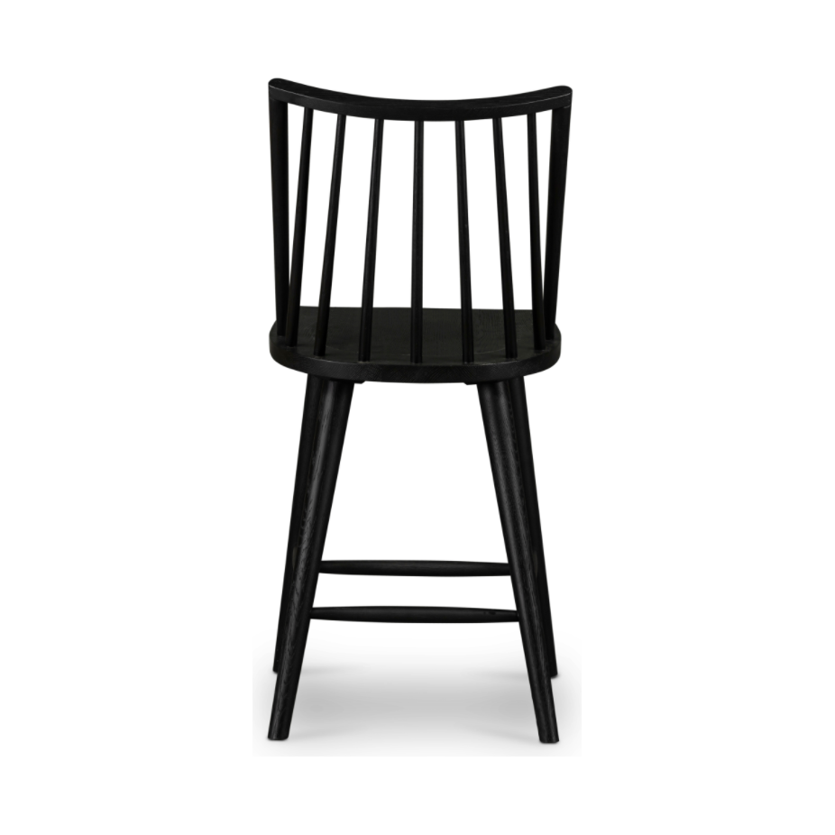 Featuring Lewis Windsor Bar + Counter Stool - Black Oak by Four Hands at Amethyst Home. A clean, modern take on the traditional Windsor. This tall and beautiful Windsor Bar Stool is wire-brushed to highlight the cathedral grain of black oak.
Bar Stool Overall Dimensions: 18.25"W x 20.25"L x 44.25"HSeat Depth: 16.50"Seat Height: 29"
Counter Stool Overall Dimens.  Amethyst Home provides interior design, new home construction design consulting, vintage area rugs, and lighting in the Tampa metro area.