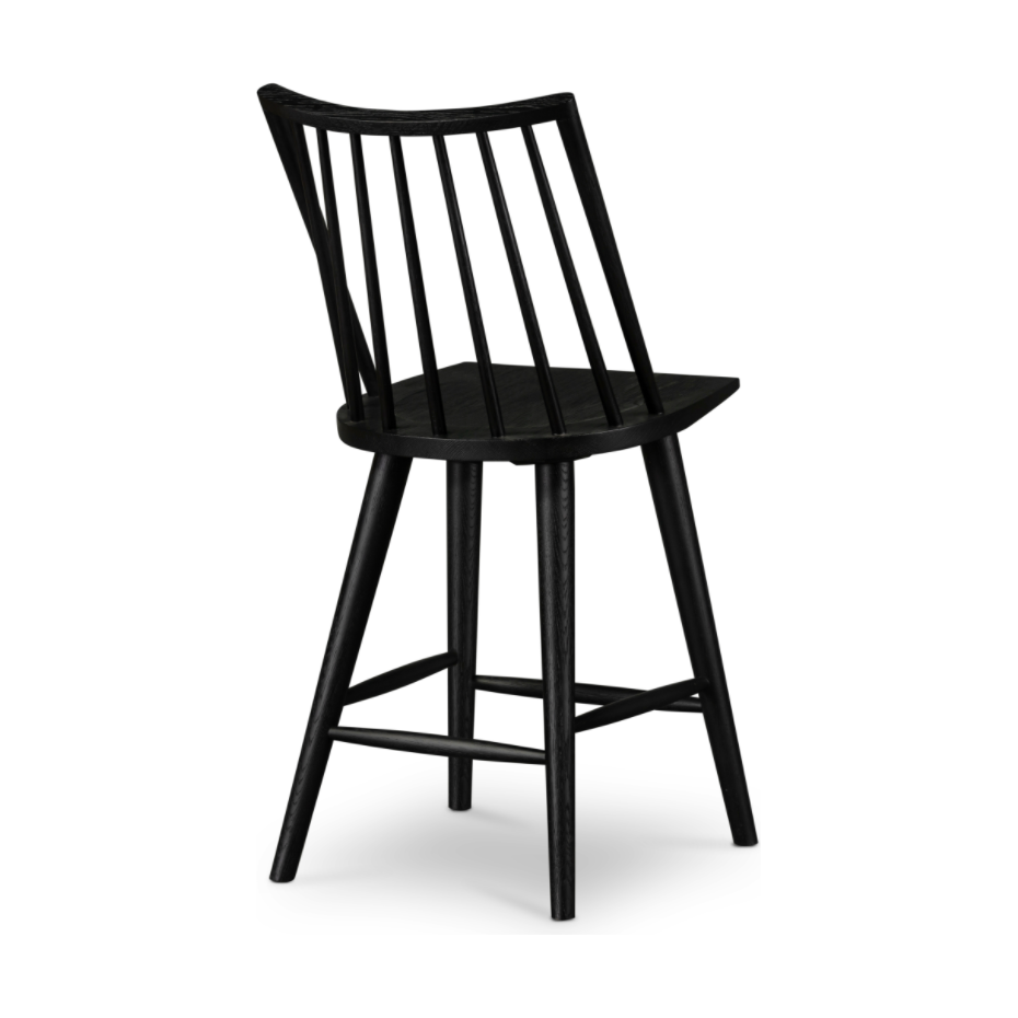Featuring Lewis Windsor Bar + Counter Stool - Black Oak by Four Hands at Amethyst Home. A clean, modern take on the traditional Windsor. This tall and beautiful Windsor Bar Stool is wire-brushed to highlight the cathedral grain of black oak.
Bar Stool Overall Dimensions: 18.25"W x 20.25"L x 44.25"HSeat Depth: 16.50"Seat Height: 29"
Counter Stool Overall.  Amethyst Home provides interior design, new home construction design consulting, vintage area rugs, and lighting in the Laguna Beach metro area.
