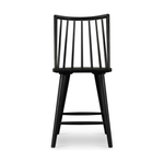 Featuring Lewis Windsor Bar + Counter Stool - Black Oak by Four Hands at Amethyst Home. A clean, modern take on the traditional Windsor. This tall and beautiful Windsor Bar Stool is wire-brushed to highlight the cathedral grain of black oak.
Bar Stool Overall Dimensions: 18.25"W x 20.25"L x 44.25"HSeat Depth: 16.50"Seat Height: 29"
Counter Stool Overall D.  Amethyst Home provides interior design, new home construction design consulting, vintage area rugs, and lighting in the Alpharetta metro area.